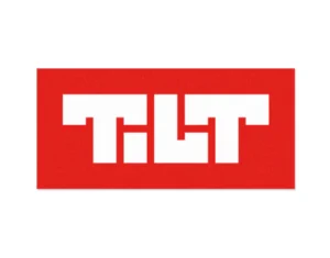 Tilt Block Logo Sticker Red