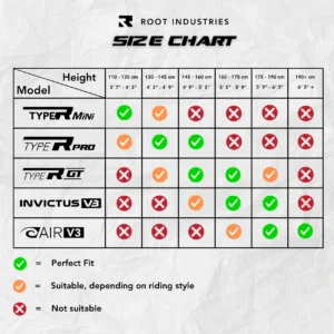 Root Industries Scooters Size Chart
