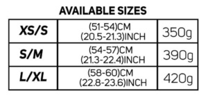 Fasen Helmet Size Chart