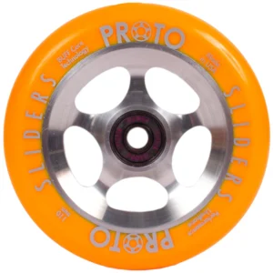 Proto Starbright Sliders 110mm Scooter Wheels Neon Orange On Raw