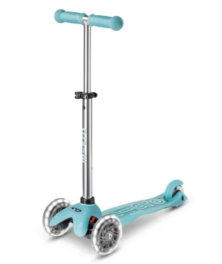 Micro Mini Deluxe Glow Led Plus 3 Wheel Scooter Glacier Aqua