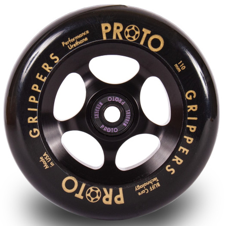 Proto Classic Grippers 110mm Scooter Wheels - Black on Black