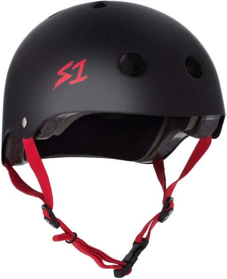 S1 Lifer Helmet Black Matte Red Strap