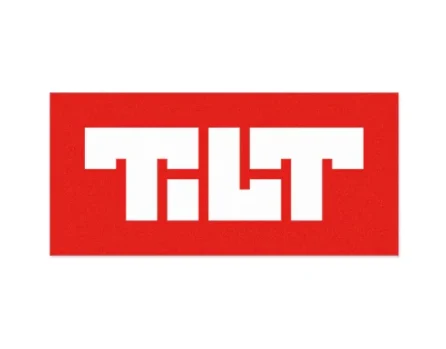 Tilt Block Logo Sticker Red